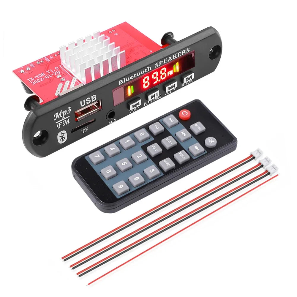 Kebidumei 2*60W Amplifier Bluetooth 5.0 MP3 WMA WAV Decoder Board Wireless Music Audio Modul USB TF FM Radio For Car Speaker
