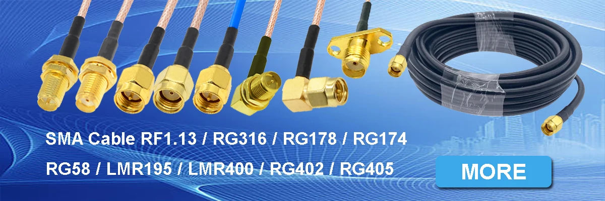 RP-SMA Male to Waterproof SMA Female Bulkhead RG316 Cable 50 Ohm RF Coaxia Pigtail WIFI Router Antenna Extension Cord Jumper