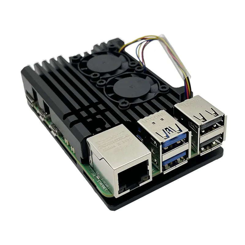 Raspberry Pi 5 Aluminum Case Dual Fan Metal Shell for RPI 5 Pi5