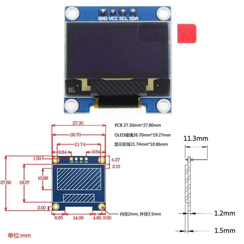 1/5PCS 0.96 Inch I2C OLED Display Module SSD1315 128X64 4Pin IIC Serial LCD Screen Board FOR ARDUINO STM32 RASPBERRY PI Mega2560