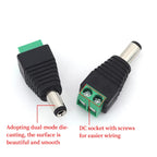 2PCS DC 12V Male Female BNC Connectors 5.5*2.1mm/2.5mm Welding-Free Power DC Plug Adapter Jack Sockets For LED Strip CCTV Camera