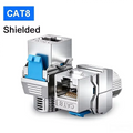 Tool-free Cat8/Cat7/Cat6A RJ45 Keystone module STP type  zinc alloy shielded STP module self-locking network coupler adapter