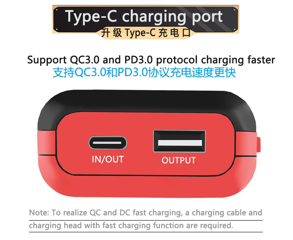 LiitoKala Lii-MP2 21700 18650 Power Bank QC3.0 Fast Charging Type-C INPUT USB Charger 20700 Mobile Power LCD Battery Charger