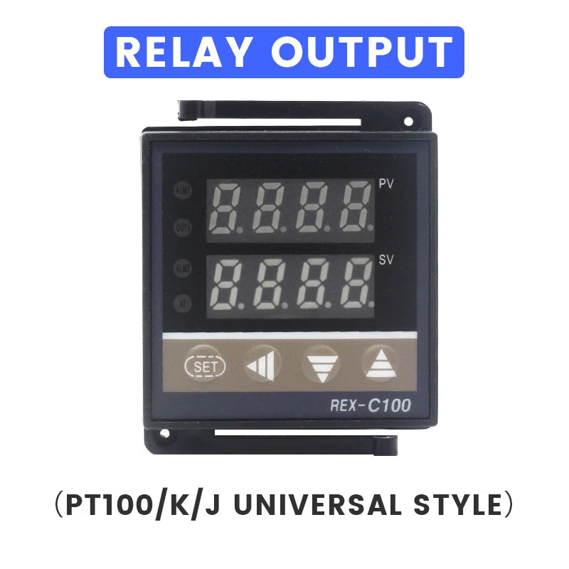 REX C100 Digital PID Temperature Controller REX-C100 Thermostat 0-400℃ K Type Input 40DA SSR Relay 0-40A Heatsink VaneAims
