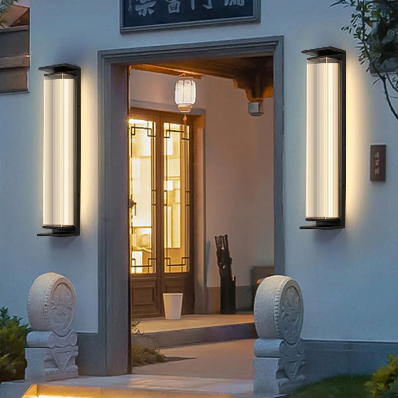 Modern Minimalist Stainless Steel LED WALL Light Outdoor Waterproof IP65 AC85~265V Porch Lamp For Courtyard street Decoration