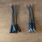 Black 15cm DC Cable 5.5 x 2.1mm DC Plug Jack Connector Wire Pigtail Male Female 5.5*2.1 Adapter for 5050 3528 LED Strip Light