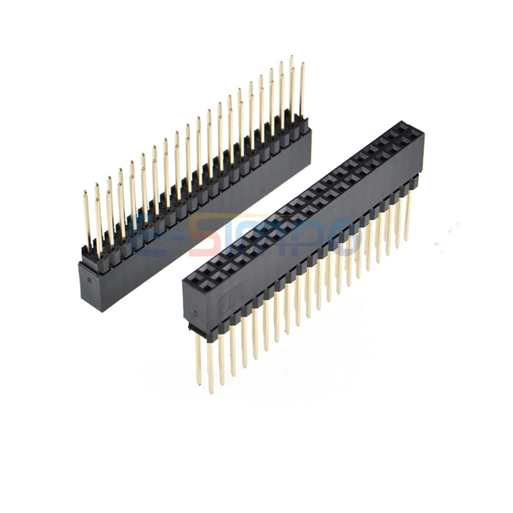 5pcs 2.54mm 2x20P 40P PC104 11mm Plastic 12mm Long Pin 3mm Short Pin Stackable Shield PCB Connector Female Header
