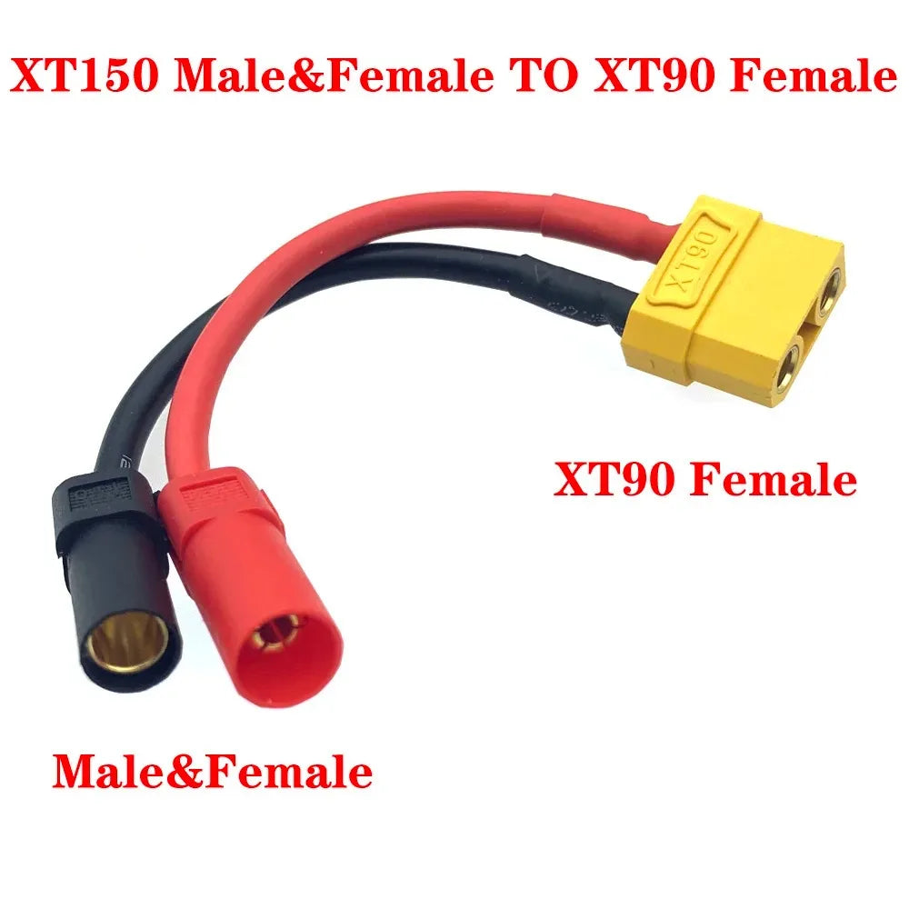 AS150 XT150 Male/Female To XT60 XT90 Plug DC Power Conversion Cable Connector 12AWG 10cm Silicone Wire Suitable for RC Batteries