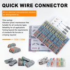 100Pcs 221 Series Boxed Lever Wire Connectors Quick Splicing Terminal Block 0.2-4mm² 32A 250V Electrical Cable Connector Set