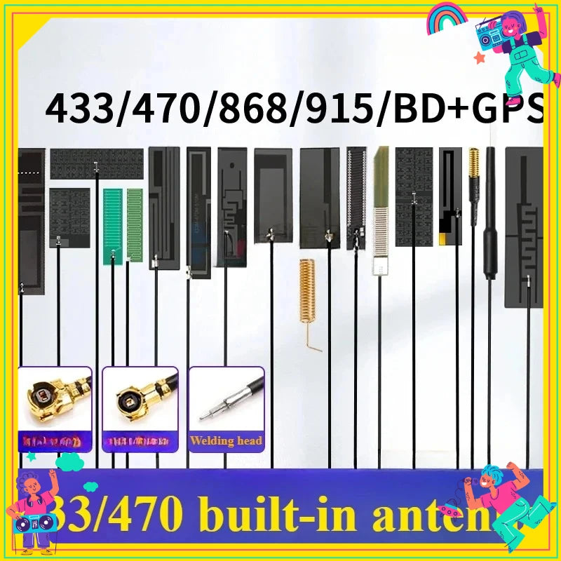 2PCS/lot 433/470/868/915 MHz Built-In PCB Board Antenna Lora Bd+GPS Module High Gain Fpc Antenna Signal Amplification