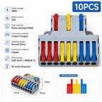 1 In Multiple Out Mini Fast Wire Connectors Universal Compact Push-in Terminal Block Cable Splitter LED Lighting Wiring 1/5/10PC