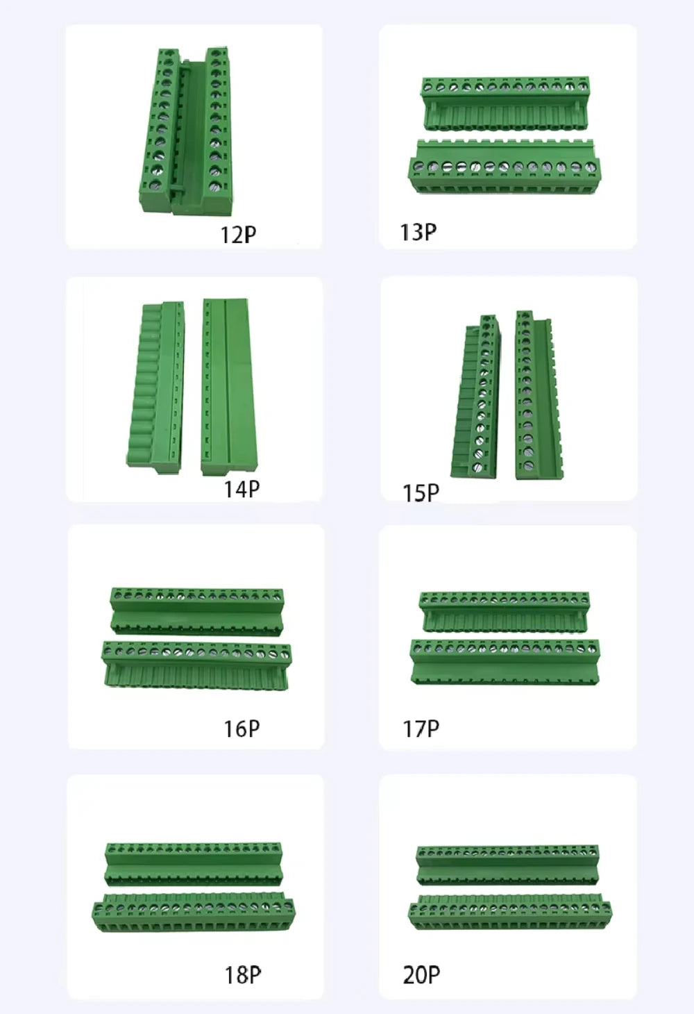10sets Female Male Plug Aerial Butt Welding 2EDGRK-7.62mm 2EDGK7.62 0.3inch 2-16P Plug Solder-free Wire Terminal Block Connector