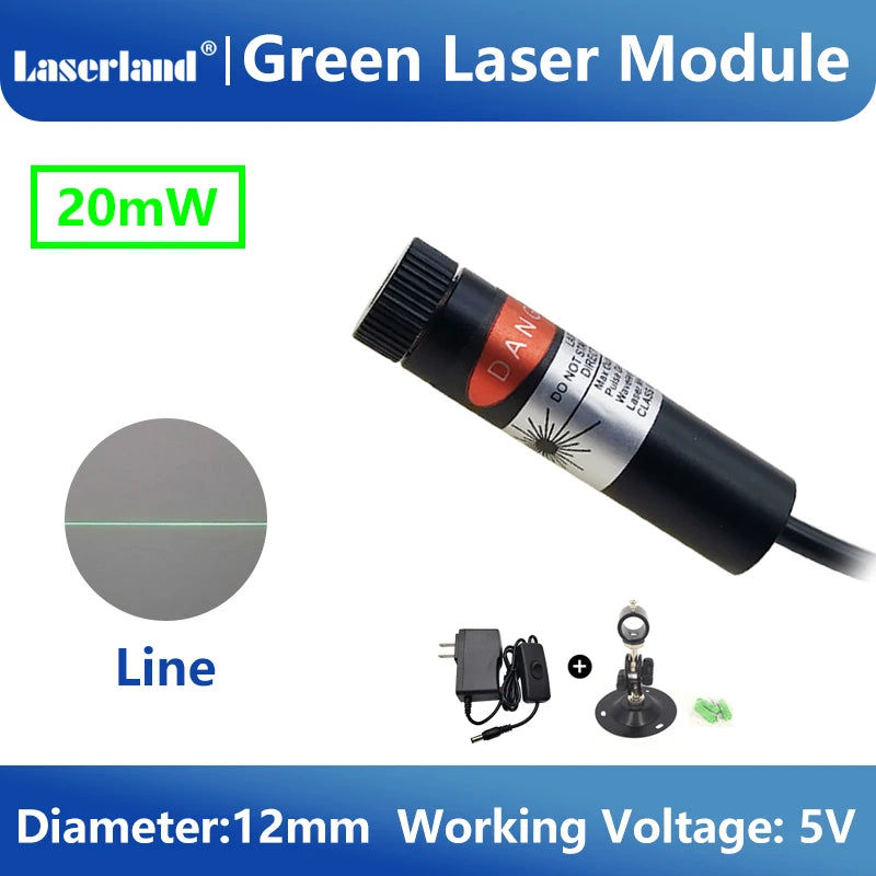 Green Laser Diode Module 20mW Dot Line Cross Projector for Alignment of Cloth Cutting Location