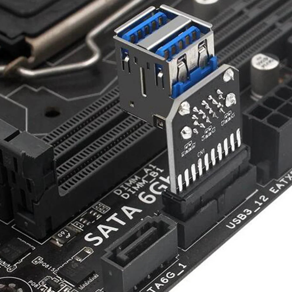 20Pin to Dual USB3.0 Adapter Connverter Desktop Motherboard 19 Pin/20P Header to 2 Ports USB a Female Connector,PH21_N22R