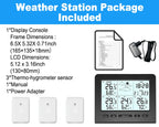 3 Sensors Weather Station with 100m Wireless Transmission Backlight LCD Alarm Clock  for Indoor/Outdoor Temp Humidity Monitor