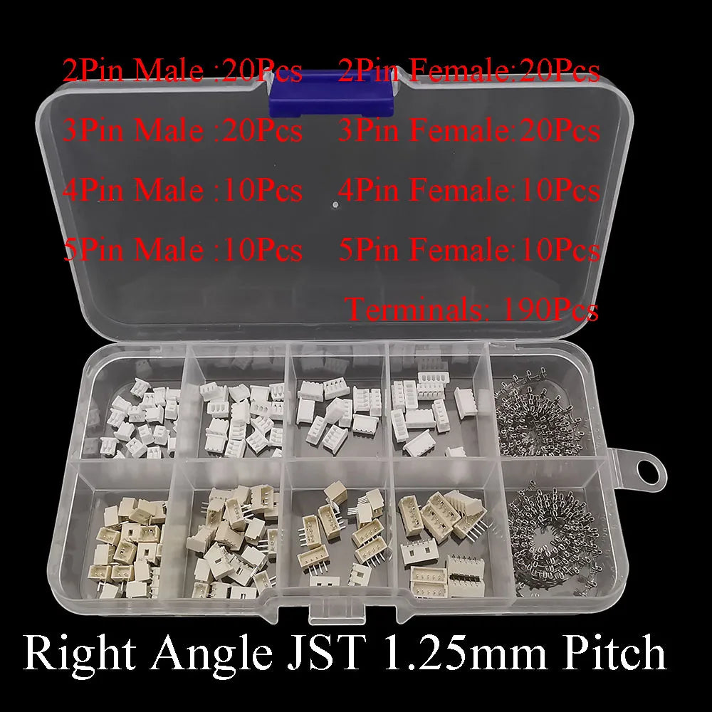 1Box SH 1.0MM/JST 1.25mm/ZH 1.5mm/PH 2.0mm/XH2.54mm/VH 3.96mm Male Plug Female Socket Housing Crimp Terminal Connector Kit