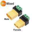 XT30/XT60 Solderless Connector Male/Female To 2Pin Screw Terminal Adapter Quick Portable XT60 Bullet Connector Power Plugs