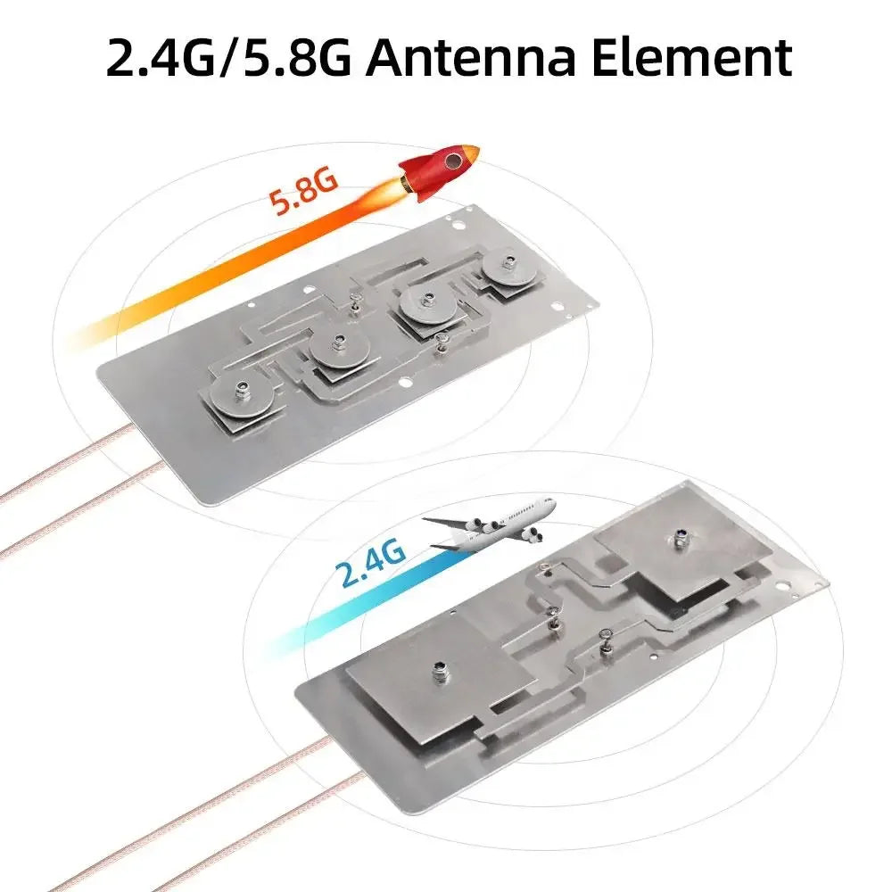 2.4G 5.8G WIFI Dual Band Wireless Router Module AP Bridge Amplifier Antenna High Gain 9-12dBi 2400-2500/5150-5850MHz