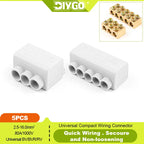 DIY GO 5PCS High Power Wire Connector Screw Crimping Terminal Block 1 in 2/4 out 80A/1000V 2.5-16mm2 Cable Splicing junction box