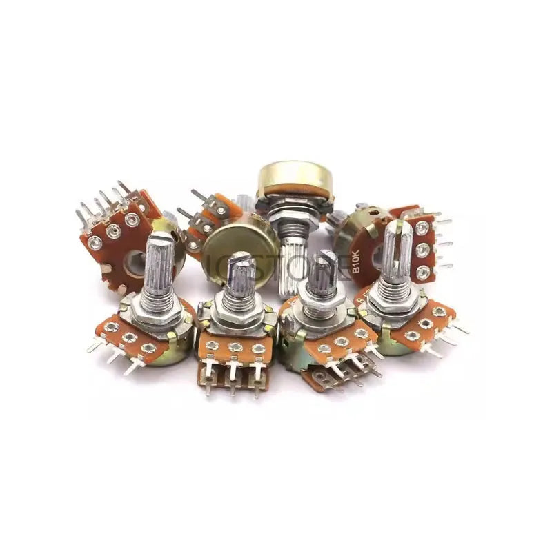 10pcs 3pin 6pin 15mm B1K B2K B5K B10K B20K B50K B100K B250K B500K B1M Potentiometer WH148 1K 2K 5K 10K 20K 50K 100K 250K 500K 1M