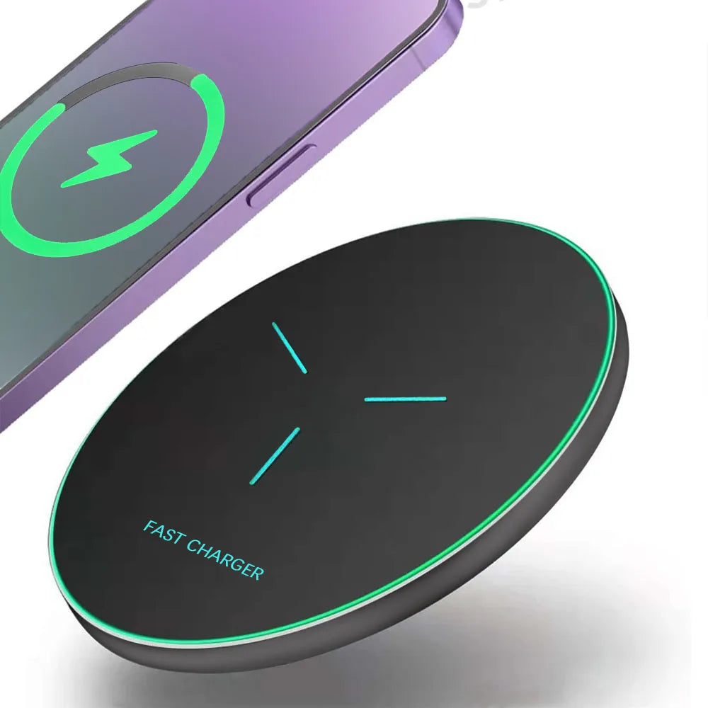 Wireless Charger Pad Induction Fast Wireless Charging Station For iPhone 17 16 15 14 13 12 Pro Max Samsung Xiaomi Oppo Huawei