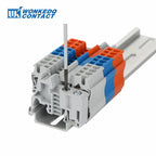 10Pcs UK5-HESI Screw Din Rail Terminal Block Fuse Holder 5*25mm 24V/220V LED With Disconnect Lever Wire Electrical Connector