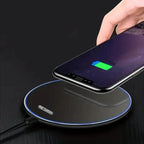 Phone Acrylic Metal Wireless Charger Station Led Light for iPhone 16 15 14 13 12 Pro Max Samsung S24 Xiaomi Mini Fast Charging