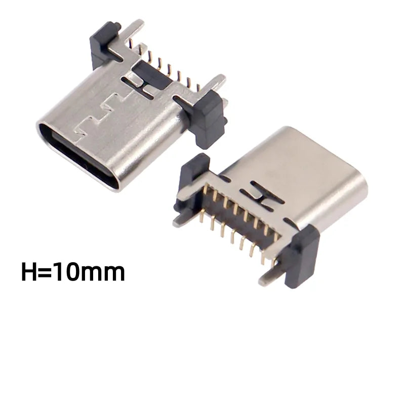 5pcs Type C 16 Pin Female Socket Connector Vertical SMT 180° PBC Plug-in Board USB Type-C 16P Plug Power Socket Connector