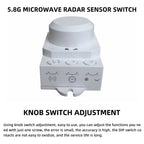 Diymore 5.8G Microwave Radar Sensor Switch AC85-250V Intelligent Energy Saving Control Microwave Radar Sensor Motion Detector