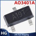 100Pcs/lote Original brand new AO3401A AO3401 3401 A19T SOT-23 P-canal SMD MOSFET Transistor Triode