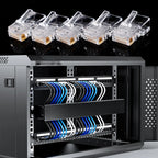 50/30PC RJ45 Ethernet Cables Module Plug Network Connector Crystal Heads Cat5 Gold Plated Network Cable Suitable for Computer TV