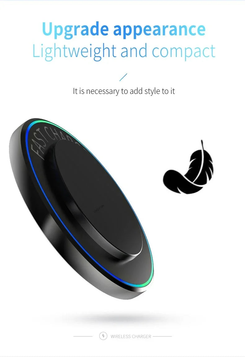 Portable Mini Desktop Wireless Charger Stand Pad For iPhone 17 16 15 14 13 12 Pro Max Samsung S25 Xiaomi Fast Charging Station