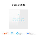 Work With Tuya WiFi Smart Touch Wall Switch RF433MHz 1/2/3/4 Gang Touch Sensor for LED Light Voice Control Alexa And Google Home