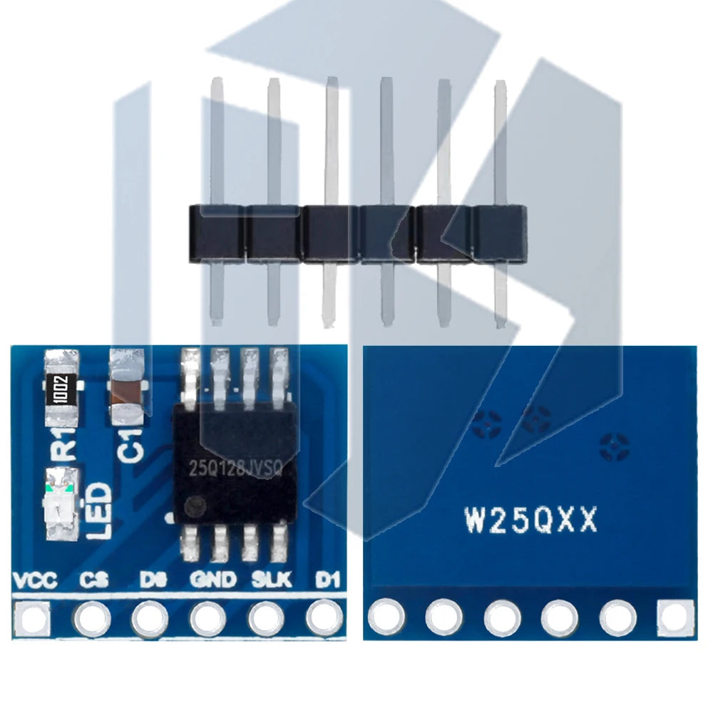 W25Q128FV 128Mbit (16MB) SPI NOR Flash Memory Module - 3.3V BV/FV Package for STM32 Development