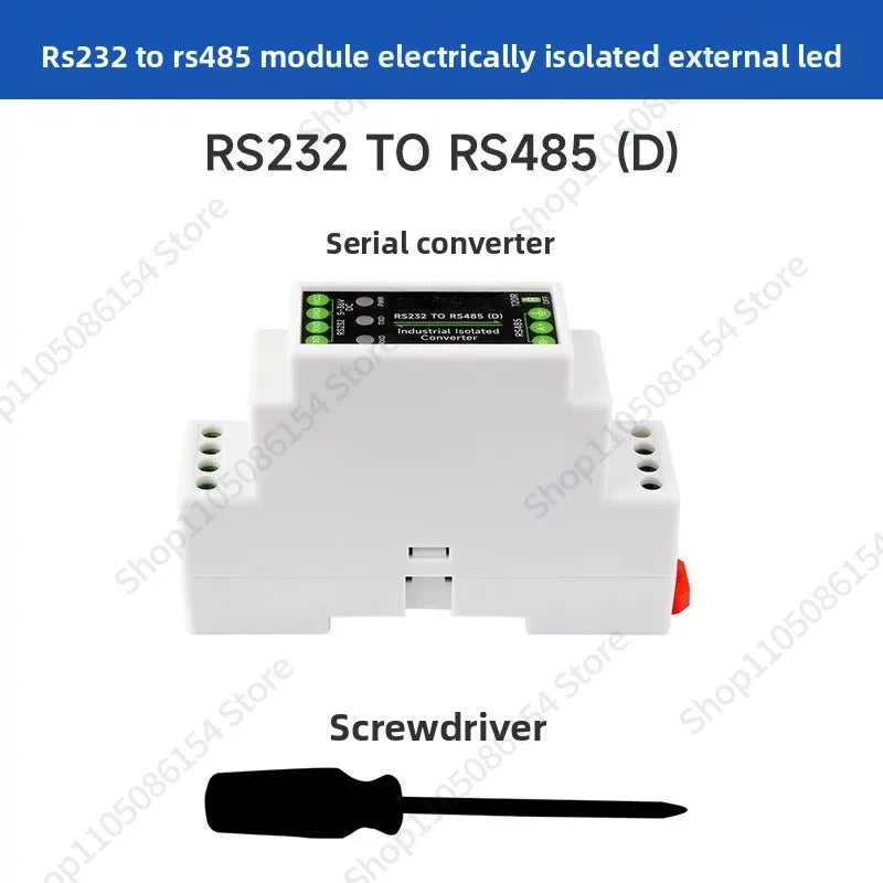 Rail RS232 to RS485 Serial Communication Converter Module, Active Digital Isolation, Industrial Communication