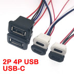 1-5pcs USB Type C Waterproof Connector Type-C With card buckle Female 3A High Current Fast Charging Jack Port USB-C Charger Plug