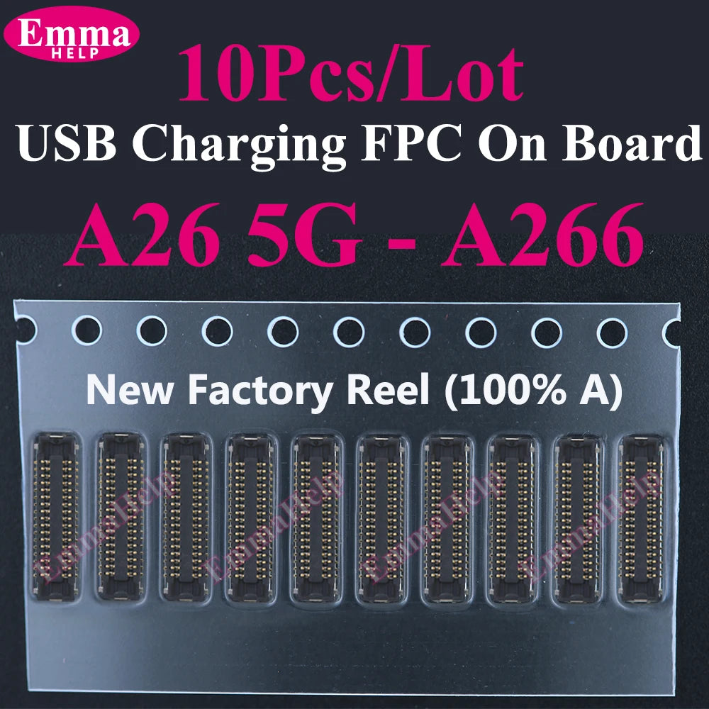 10pcs Charging FPC on MainBoard for Samsung A12 A22 A52 A55 A56 A13 A33 A34 A51 A71 A40 A80 A21S A05 A06 A07 FPC Connector Port