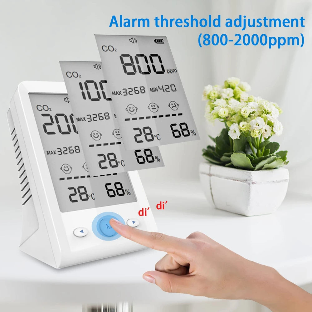 CO2 Infrared NDIR Sensor Air Quality  Detector Carbon Dioxide Temperature Humidity  Monitor Indoor Meter Digital Gas Analyzer