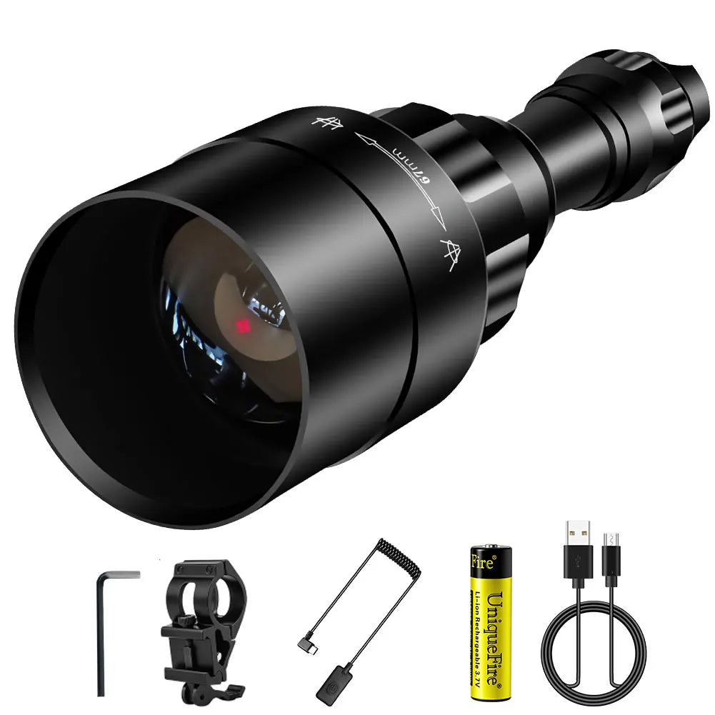 UniqueFire 1605 T38/50/67/75 IR850NM 940NM LED Infrared FlashLight Dimmer Switch illuminator USB Rechargeable Torch Night Vision