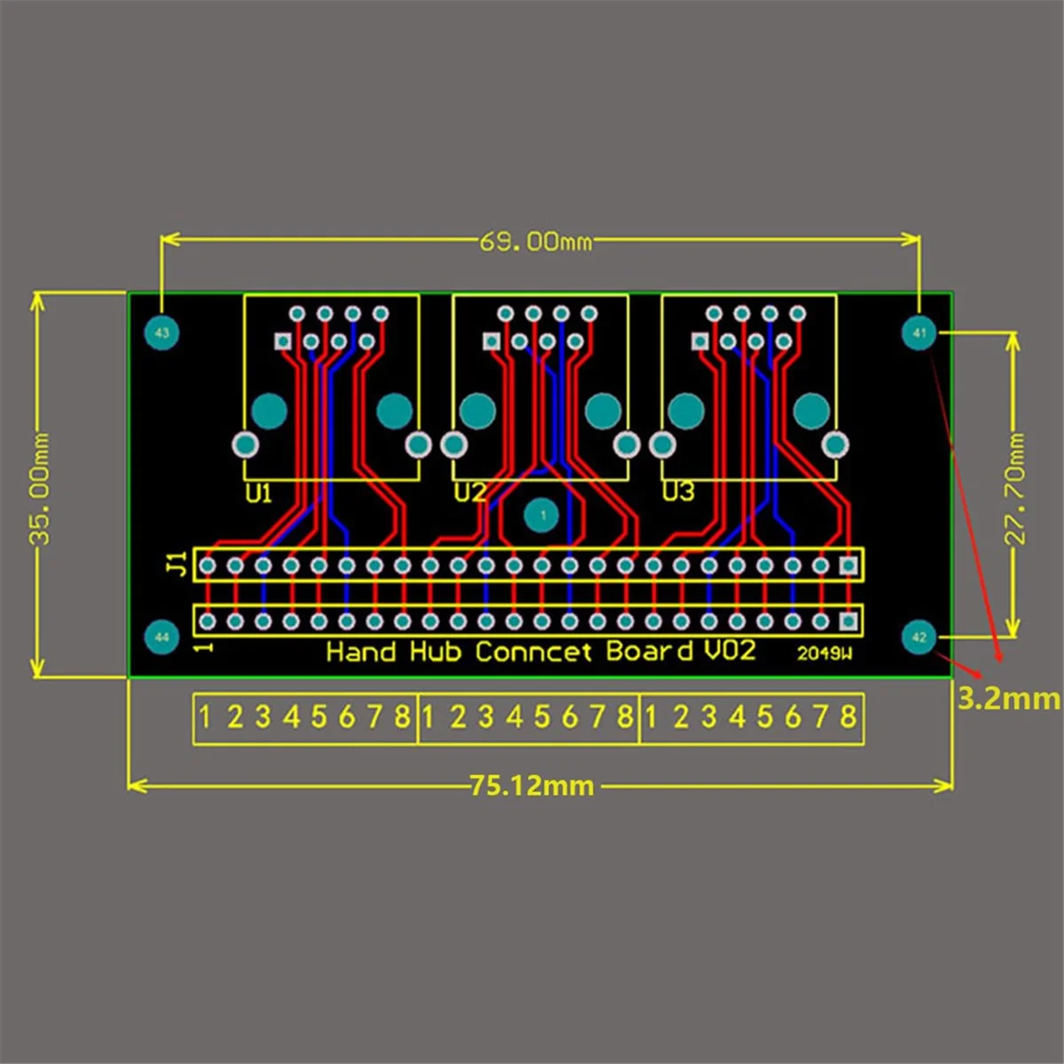 RJ45 Female Breakout Board,Solderless RJ45 to 8Pin Quick Spring Terminal,Three Ways RJ45 Female Connector with PCB Board