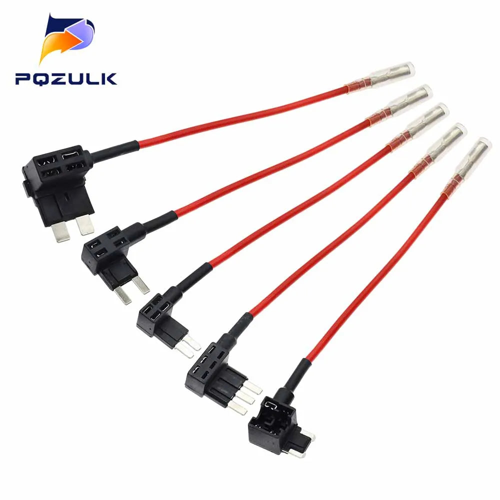 12V Mini Small Medium Size Car Fuse Holder Add-a-circuit TAP Adapter with 10A Standard ATM Blade Fuse Take Electrical Appliances