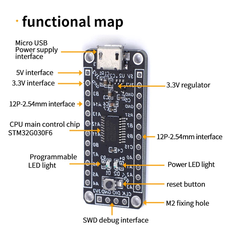 STM32G030F6P6 Mini Development System Board Module STM32G030 STM32 Microcontroller Core Learning Board
