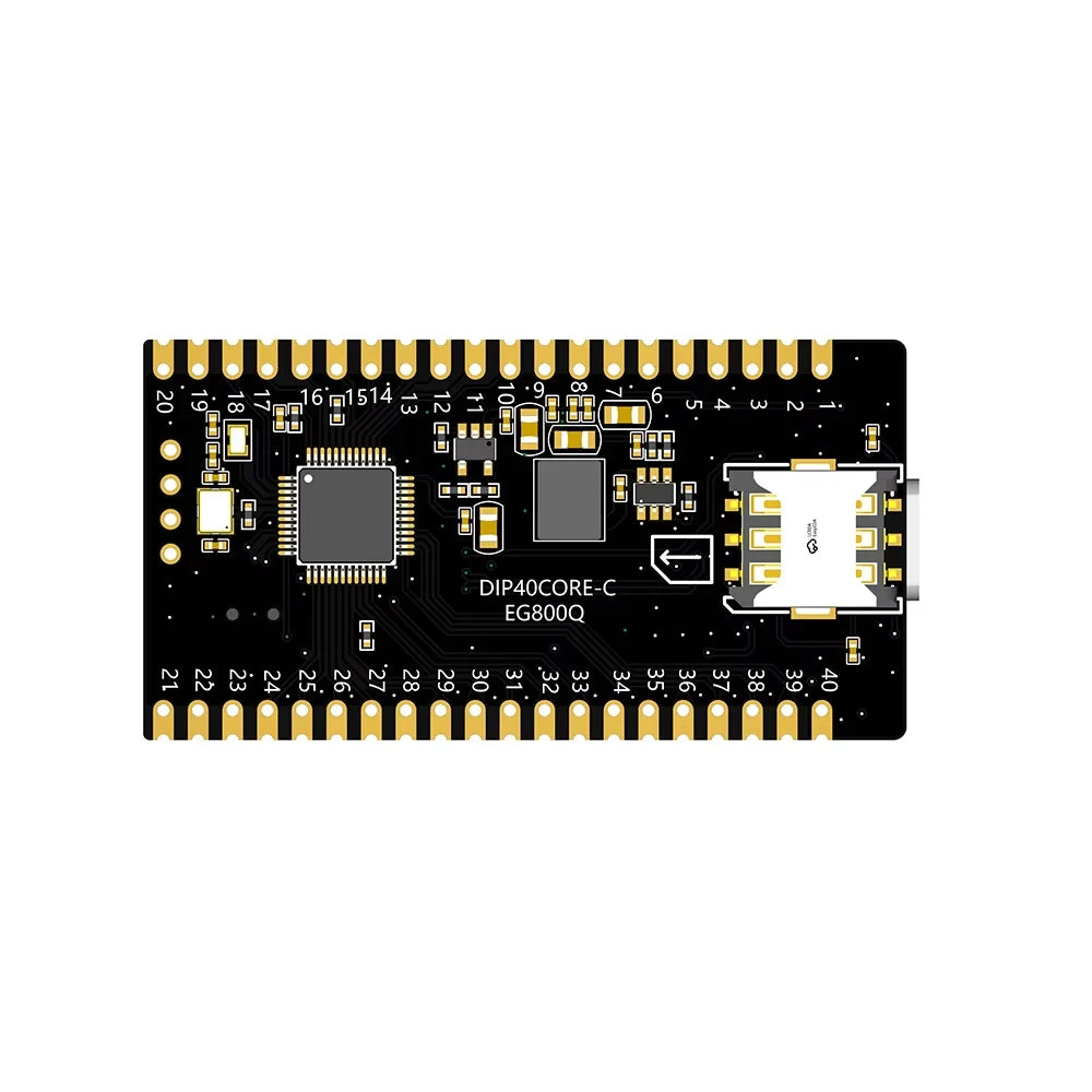Quectel EG800Q-EU MCU STM32 40PIN DIP PCBA LTE CAT1 Module For Europe 2.4G WIFI Scan B1/B3/B5/B7/B8/B20/B28 Band SMS USB UART