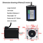 Nema 23 Stepper Motor D Shaft 2 Phase 4-Leads 57x82mm 2.3N 57HS22 Motor with TB6600 Driver For 3D Printer CNC Engraving Machine