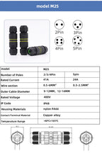 ip68 waterproof connector led connector2/3/4/5/6Pin Adapter terminal Outdoor rain proof of electric wireNo welding for screws