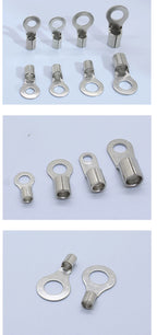 100pcs RNB Brass Ring Bare Terminal Block Connector Cable Lugs Wire Crimping Tips Electrical Connection Strips 12V 2.5mm 4mm 6mm
