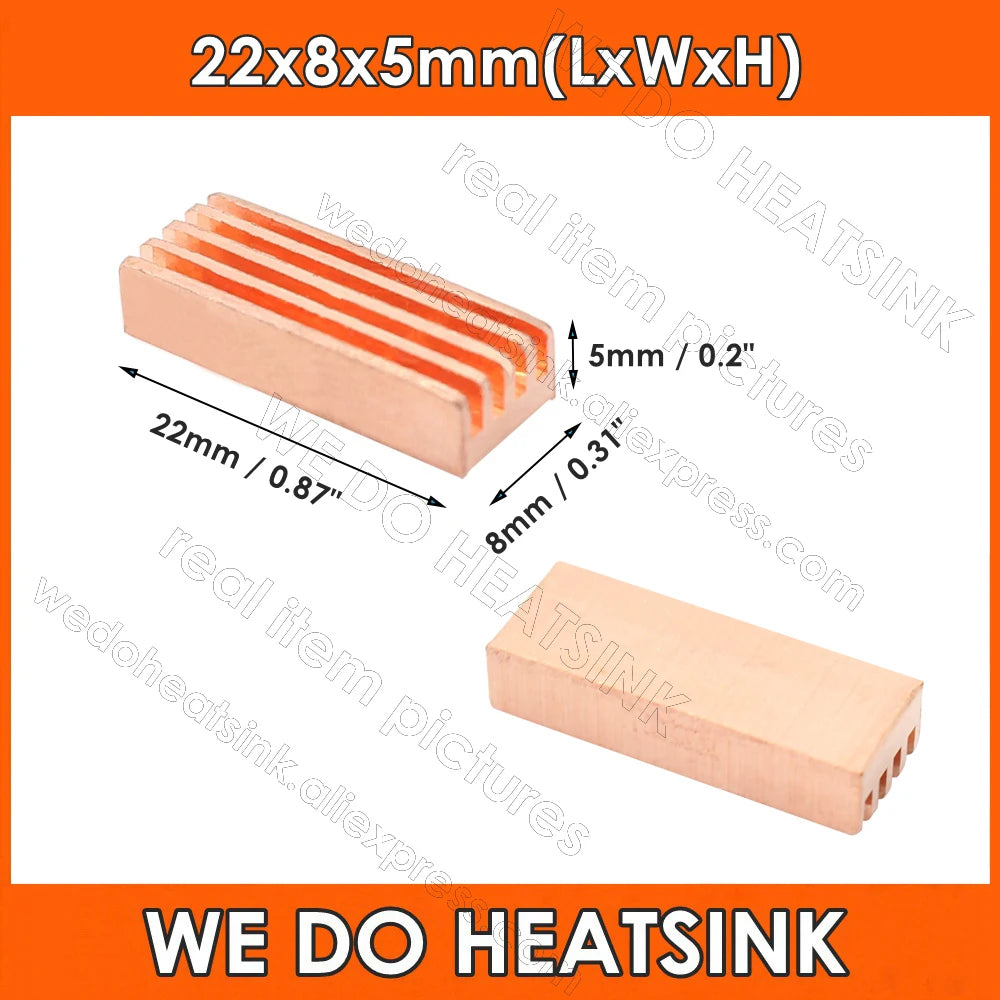 WE DO HEATSINK Small Tiny Useful Pure Copper Heat Sink Without or With Thermal Pad For Raspberry Pi Banana Pi IC Chipset Package