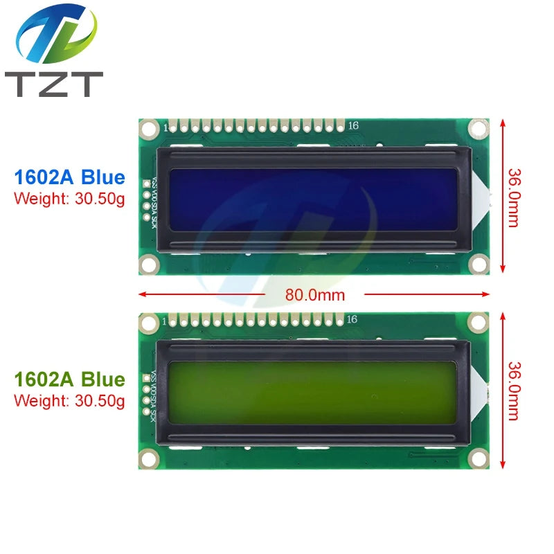 DIYTZT 1/3PCS LCD1602 1602 module Blue green screen 16x2 Character LCD Display Module HD44780 Controller blue blacklight