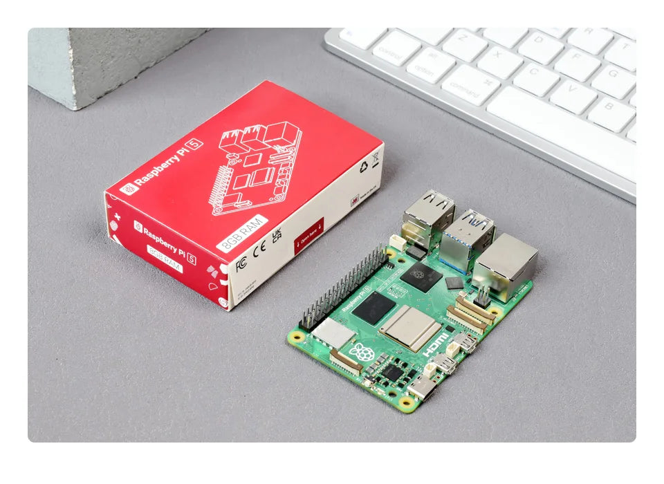 Raspberry Pi 5, Options for 4GB/8GB RAM, BCM2712 Processor, 2.4GHz Quad-Core 64-bit Arm Cortex-A76 CPU Built Using RP1 I/O