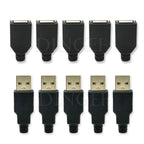 10pcs Type A Male Female USB 4 Pin Plug Socket Connector With Black Plastic Cover Type-A DIY Kits